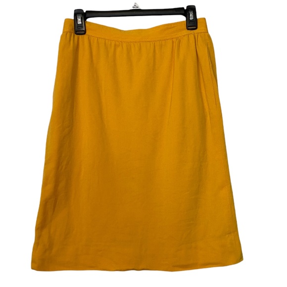 Vintage Emanuel Ungaro Parallele Paris Yellow Skirt Size 8 Seta Soie Silk